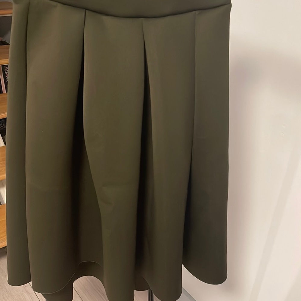Asymmetrical army green skirt